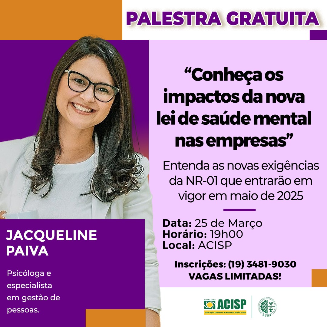 PALESTRA GRATUITA:  Lei de Saúde Mental nas Empresas